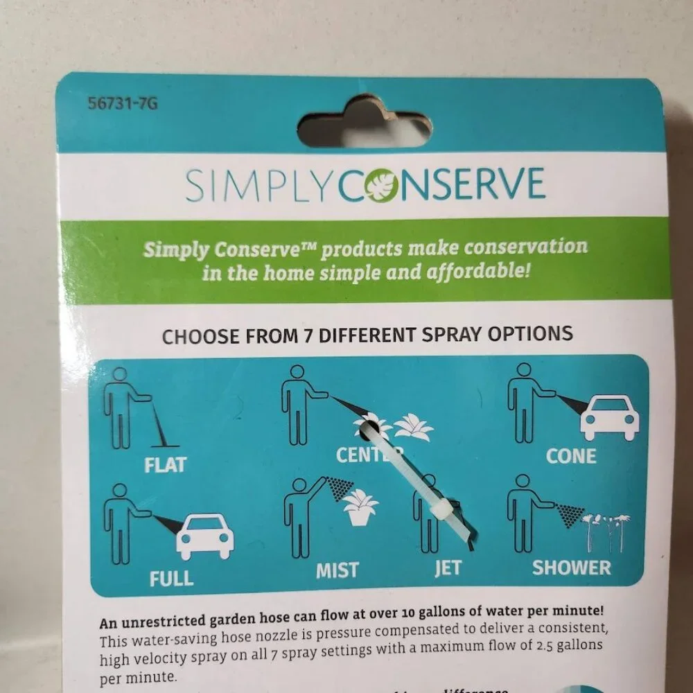 NEW Water Efficient Hose Nozzle garden supplies gardening Tools Simply Conserve